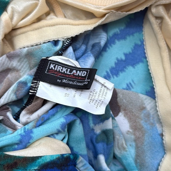 Kirkland Miraclesuit High Neck Keyhole Animal Print Tankini Top Size 10 - Picture 6 of 8